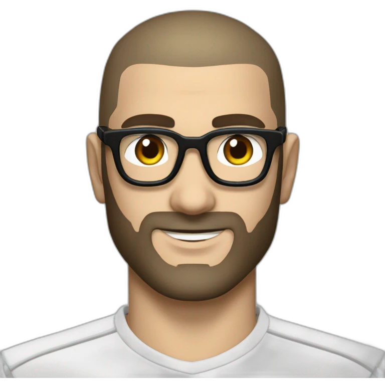 benzema avec des lunettes et chauve emoji