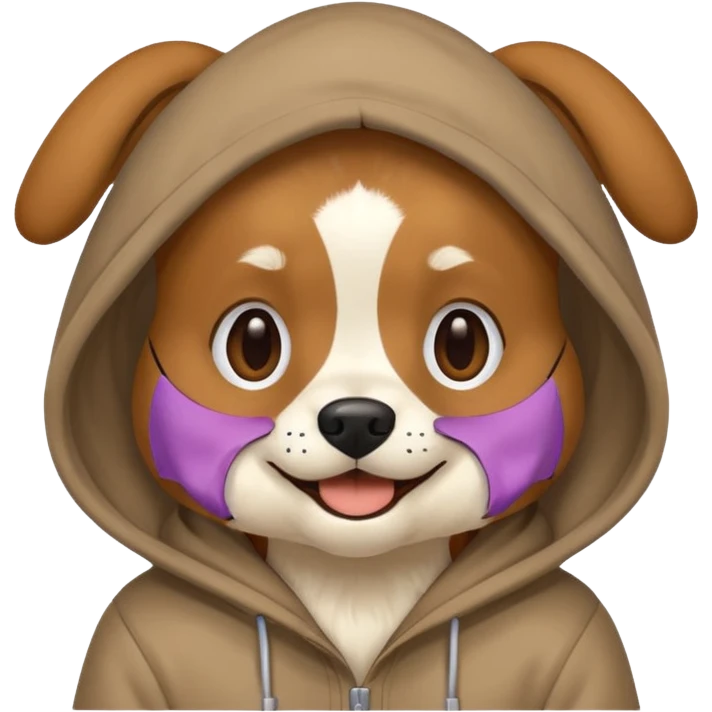 Dog wearing a hoodie  emoji