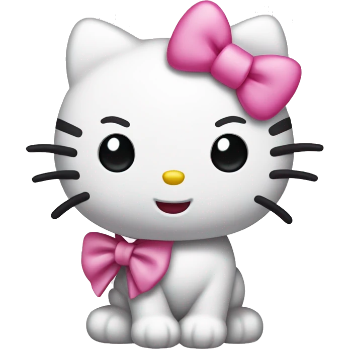 hello kitty with pink bow standing emoji