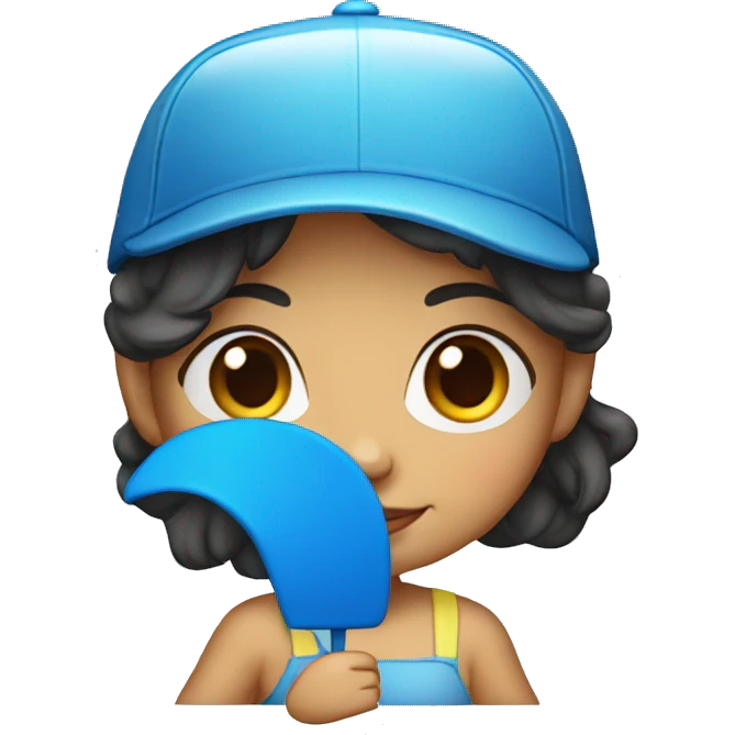  niña con gorra azul emoji