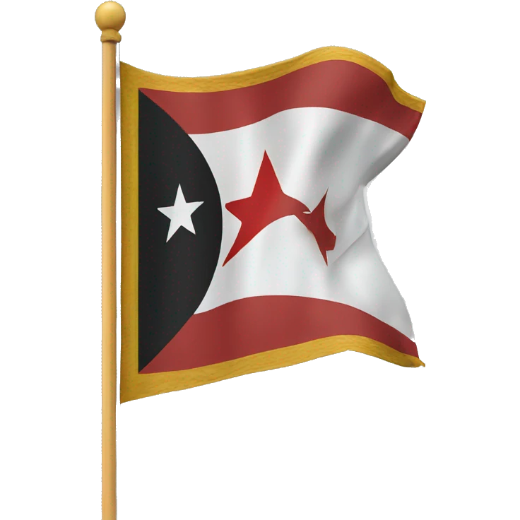 Germek flag with a half moon and star in the middle  emoji