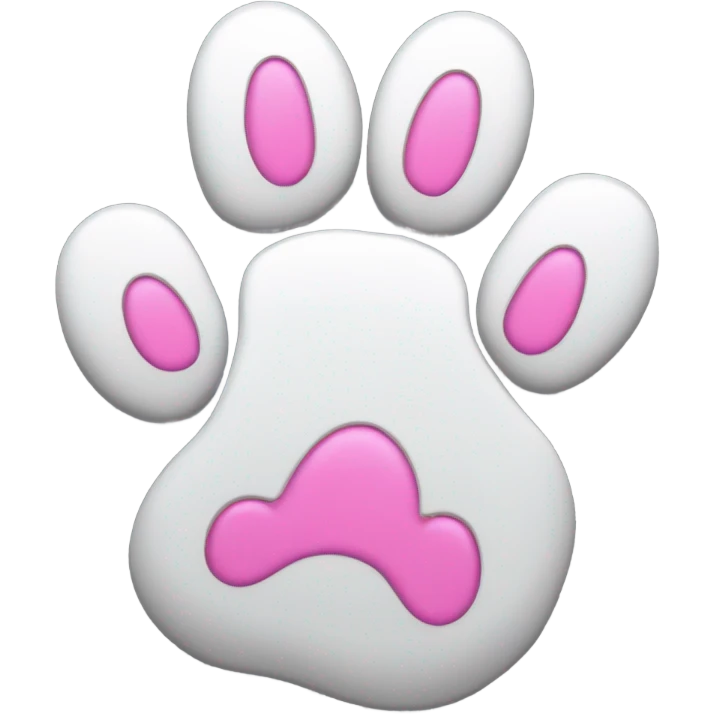 A white cat paw with black and pink paw beans and sharp claws emoji