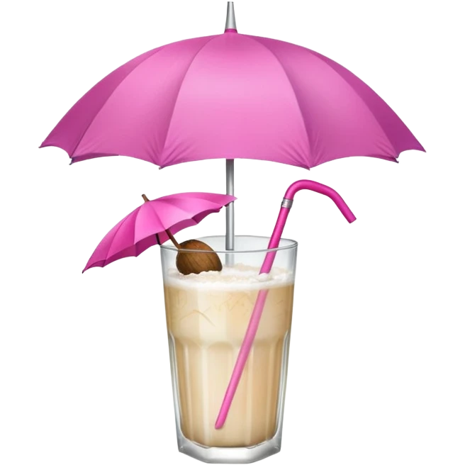 coconut drink with pink umbrella emoji