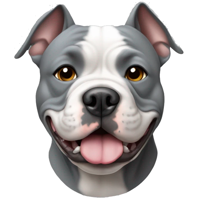 Grey American bully dog emoji