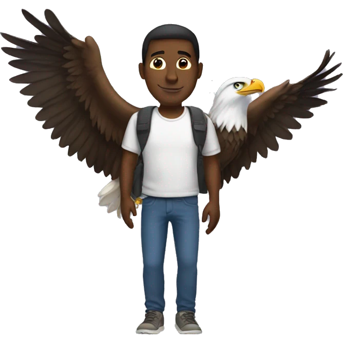 guy with an eagle on his shoulder emoji