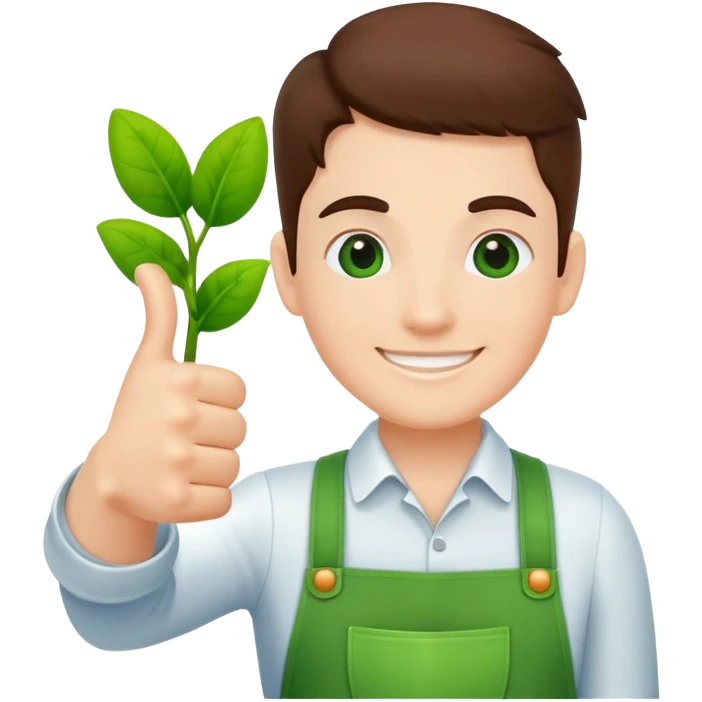 thumbs up gesture with a green thumb, gardening concept emoji