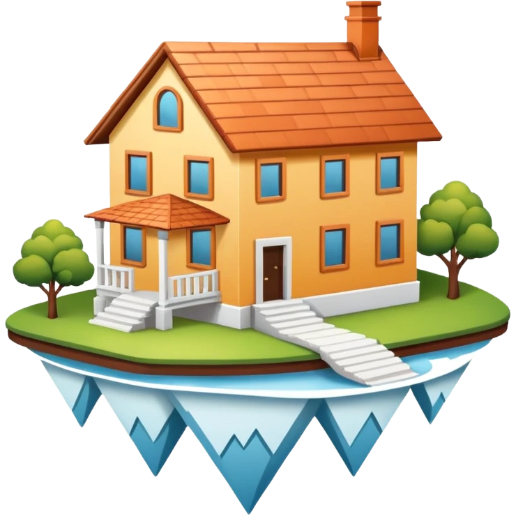 Make a simple upside down house in 2d with a black background and white lines emoji