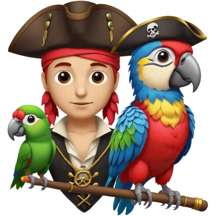 pirate and parrot emoji