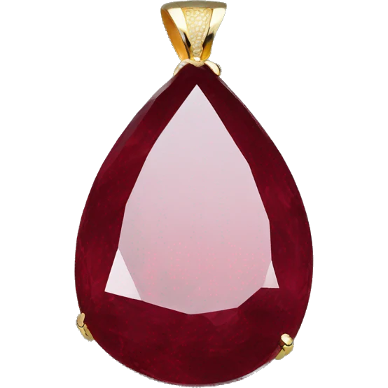 ruby big big big  teardrop pendant  emoji