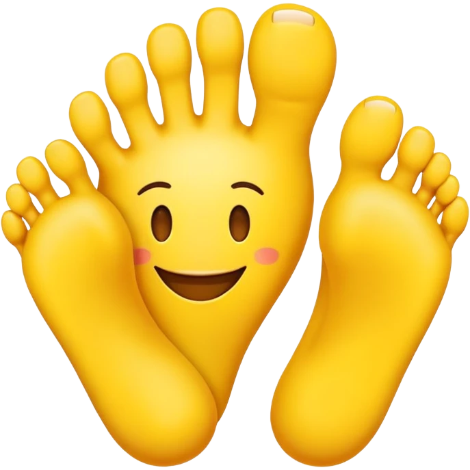 Yellow emoji with toes emoji