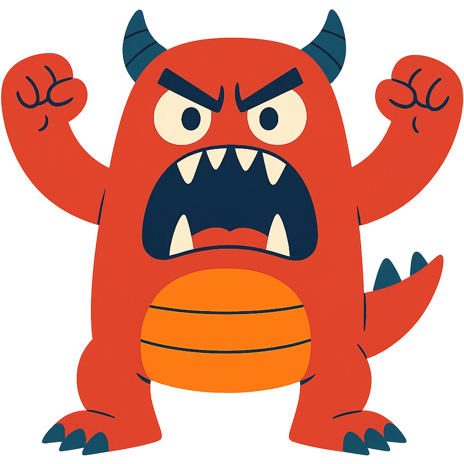 hungry and angry monster emoji