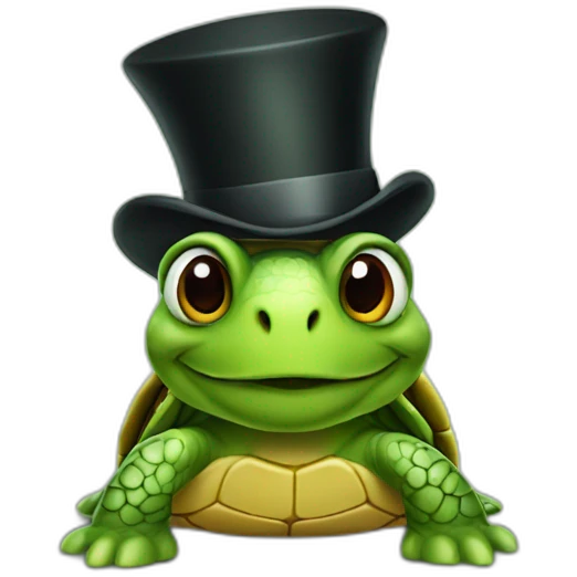 turtle with a top hat emoji