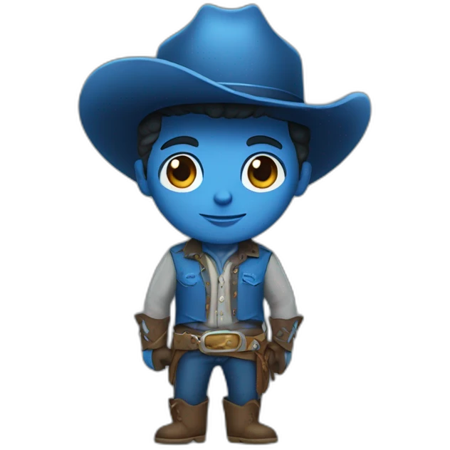 Cowboy with blue skin and a blue outfit emoji
