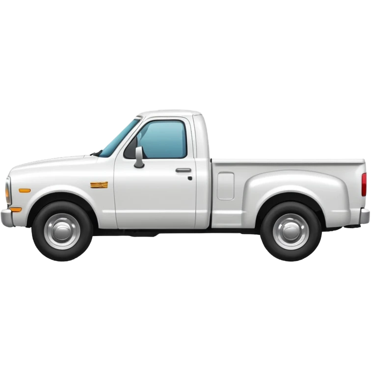 SINGLE WHITE PICKUP TRUCK SIDE VIEW "EllisDon"  emoji