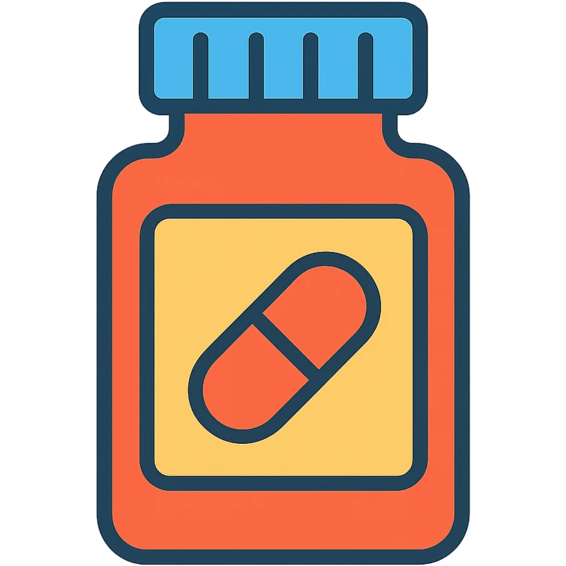 bottle of pills icon, color outline style emoji