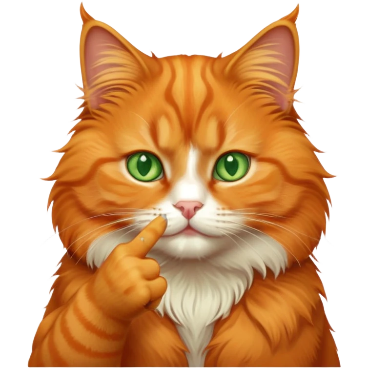 orange cat showing middle finger  emoji