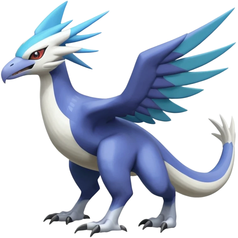 Silvally-Latios-Palkia-Dialga-Lugia-Nargacuga-Noivern-fusion-Fakémon-Pokémon-creature (full body) emoji