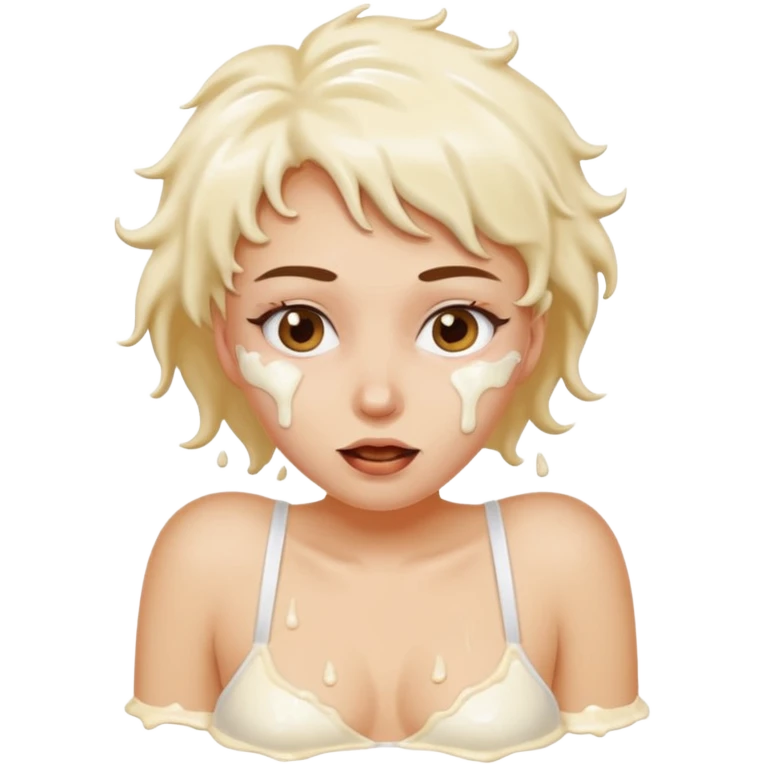 Cream pie pushed into female's panties emoji