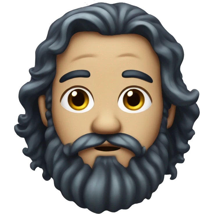 Super handsome fish with dark wavy hair and a beard  emoji