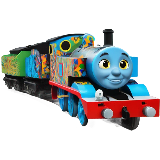 thomas the tank engine with american vinyl emoji