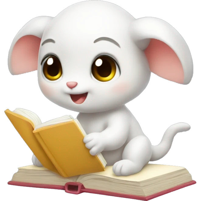 Cute baby kawaii axolotyl doing homework  emoji