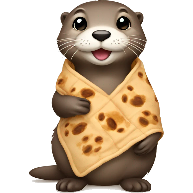 Otter with blanket and cookie emoji
