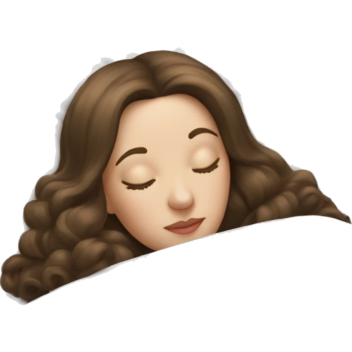 sleeping beauty brunette white girl with a silk pillow emoji