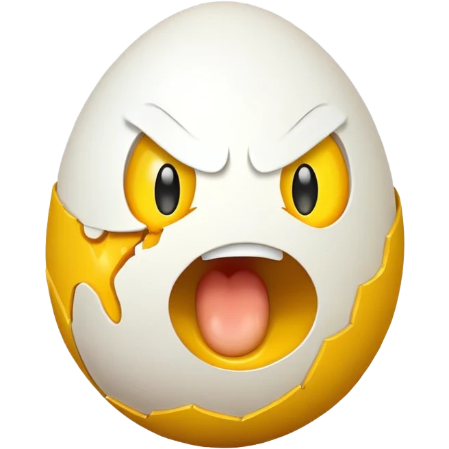 Screaming egg emoji
