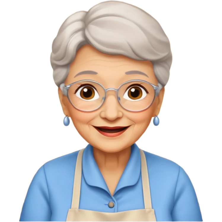conversación dentro de un restaurant  dos personas y una de las persoans sea una abuela emoji