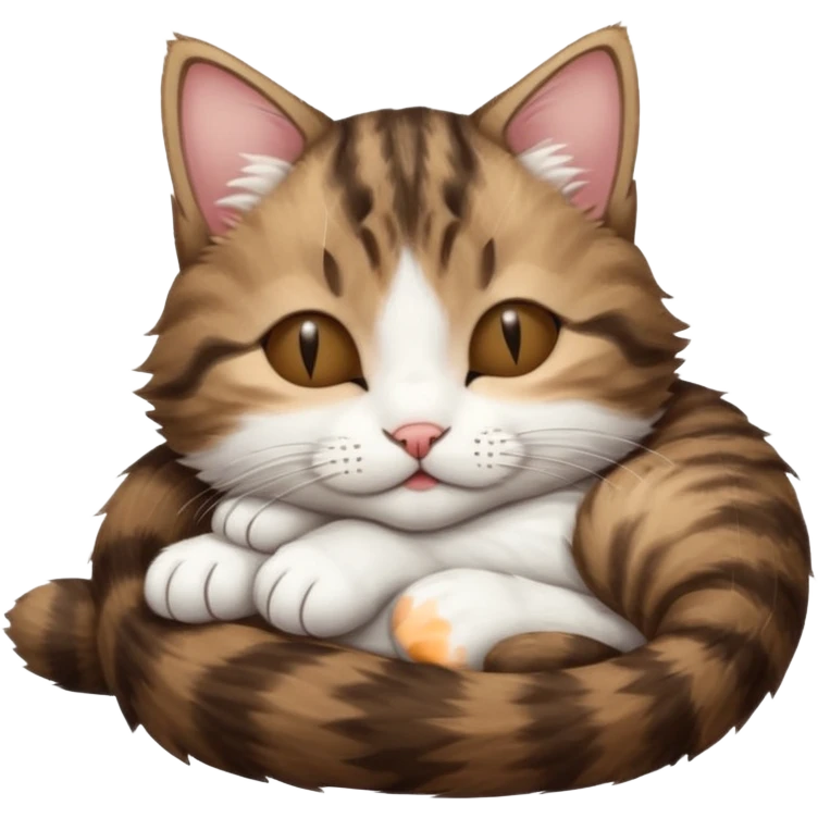 dark brown tabby and white kitten in funny positions with eyes closed emoji