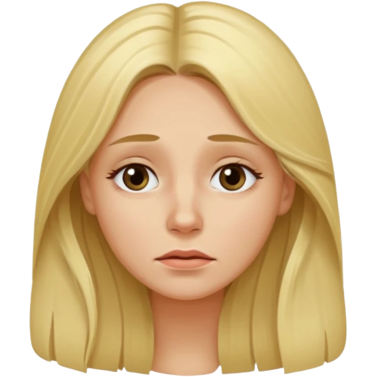 tired blond woman with long hair emoji