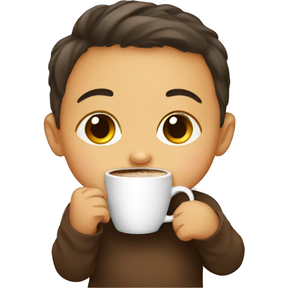 Baby drinking coffee emoji