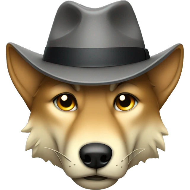 sad wolf with a fedora emoji