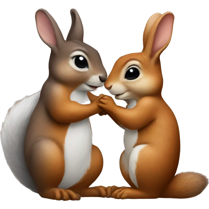 squirrel and hare kissing   emoji