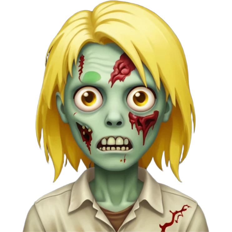 zombie with yellow hair emoji