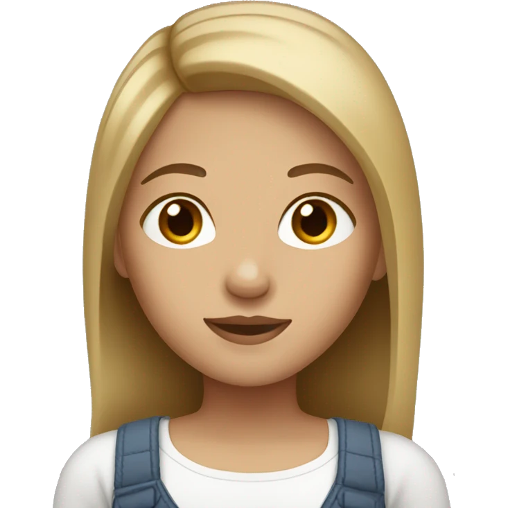girl with straight dark blonde hair and brown eyes emoji