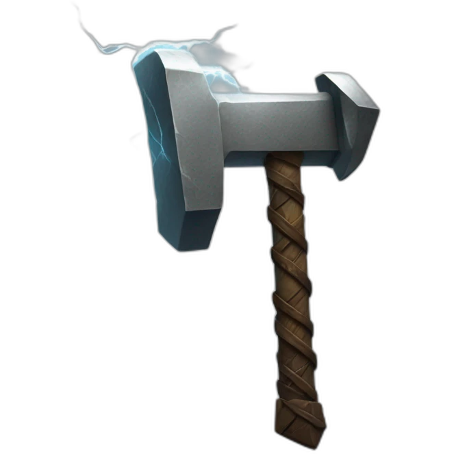 mjolnir with lightning emoji