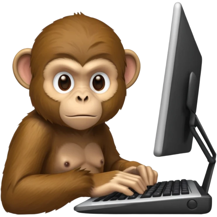 monkey typing the keyboard emoji