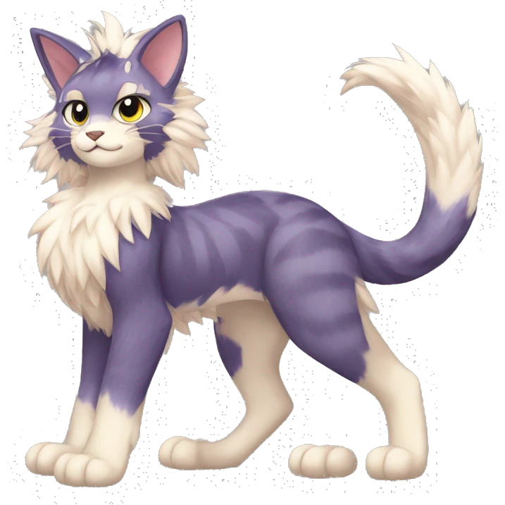 Anthro Fur-Sona shiny sparkle feline-Fakémon Full Body emoji