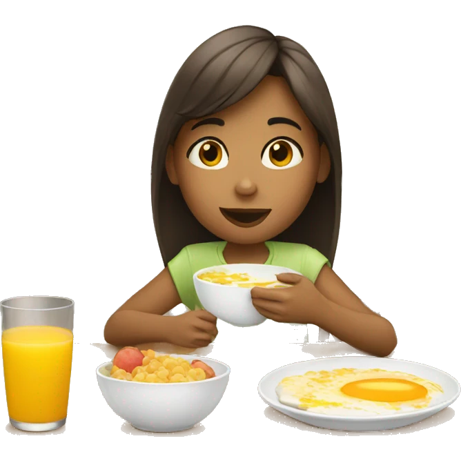 girl eating breakfast  emoji