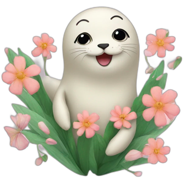 ballet seal with flowers emoji