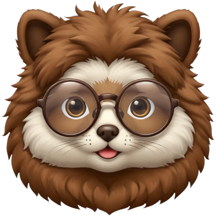 yuvarlak gözlüklü hayvan  emoji