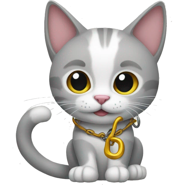 a cat with a hook in its paws emoji