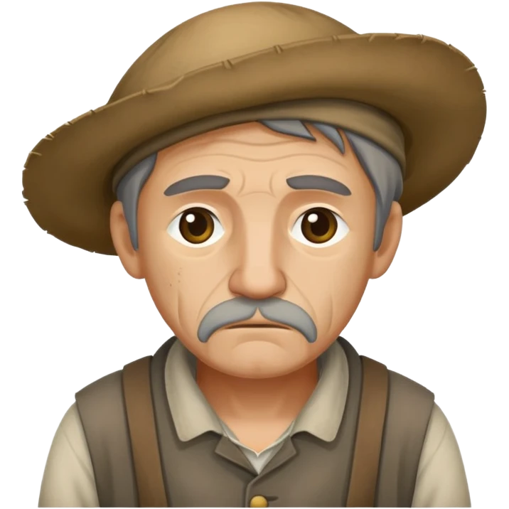 Peasant man sad emoji