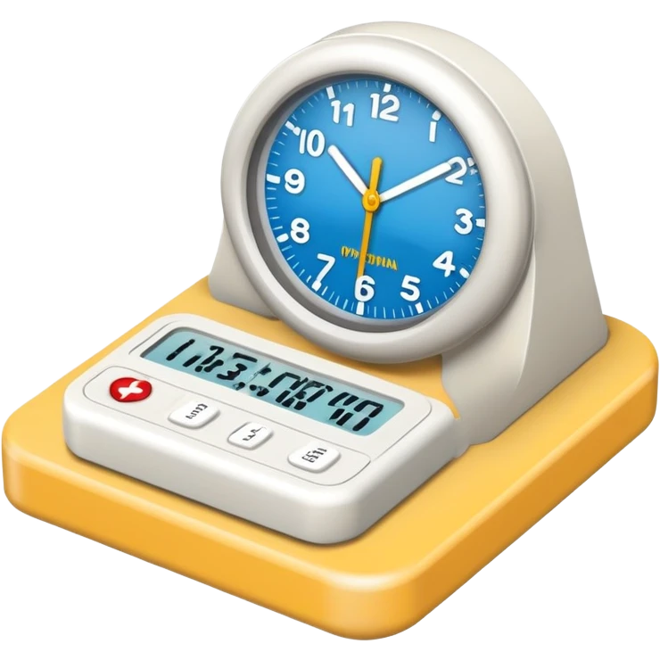 Voy tarde: Un reloj de arena con un diseño moderno, a un lado la representacion de una casa y al otro de un hospital emoji