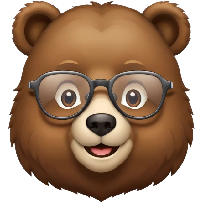 bear with glasses emoji