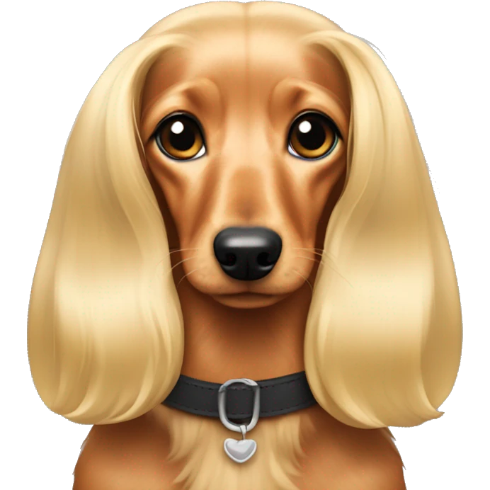 long hair doxie blonde emoji