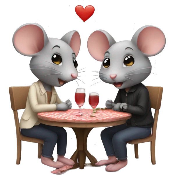 two cute mice on a date  emoji