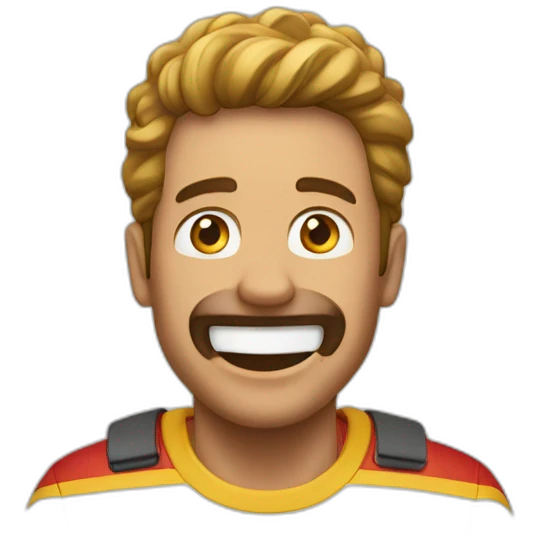 A Guy which is happy because there is a McDonald’s behind him emoji