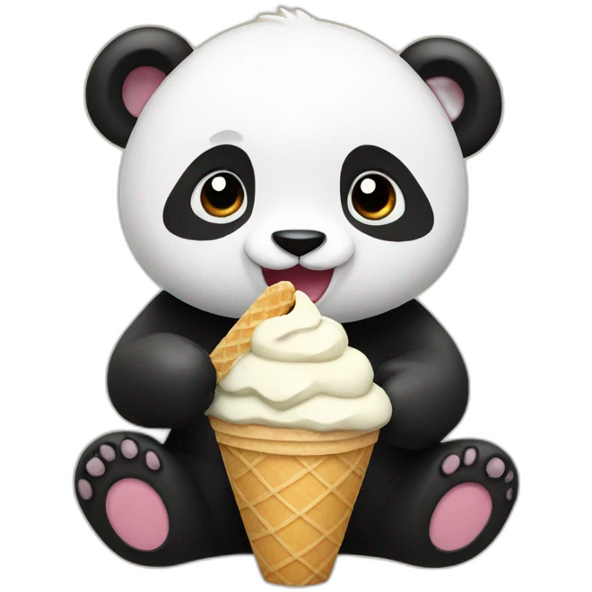 Panda eating ice cream emoji